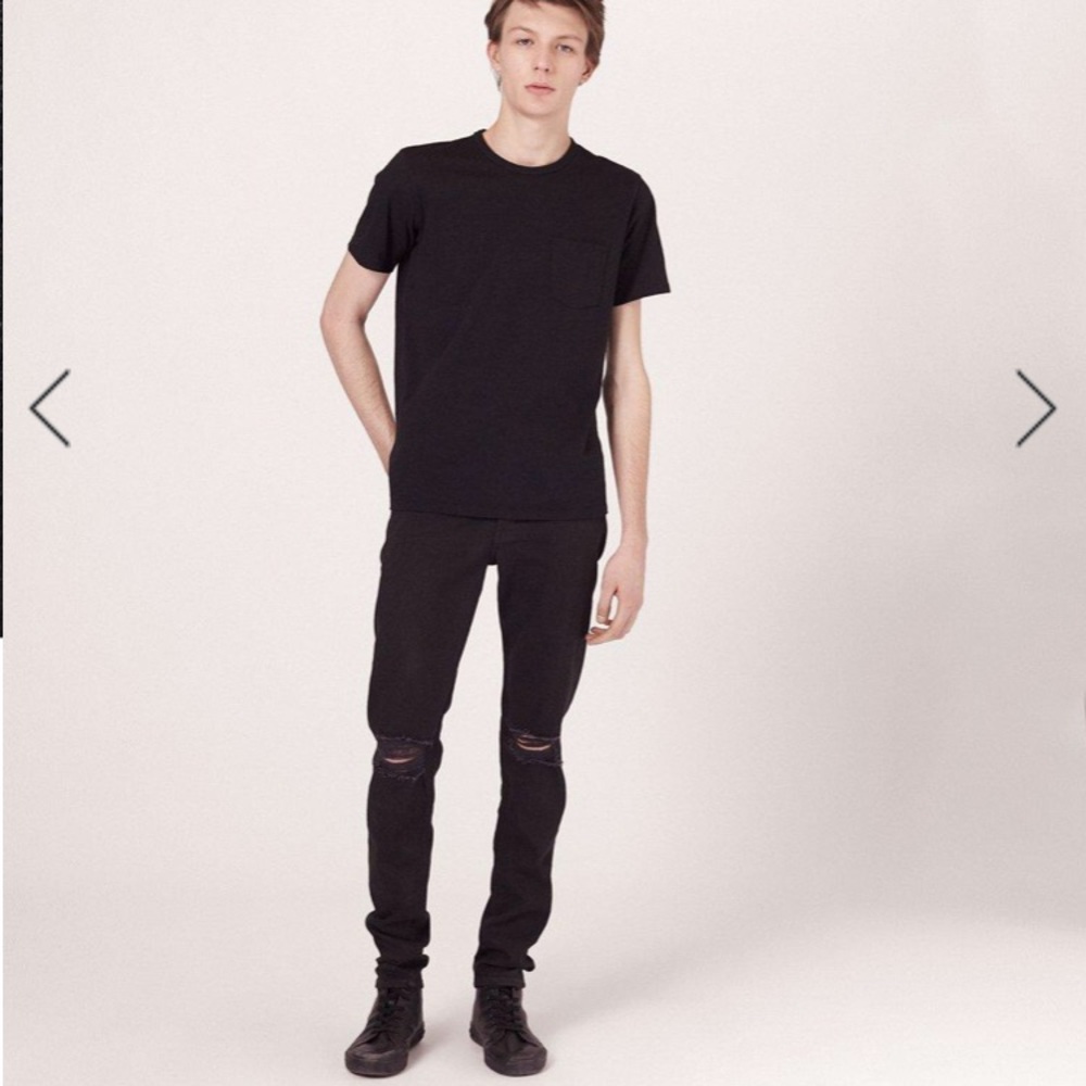 rag & bone Black w/ Holes Skinny Fit Stretch Jean